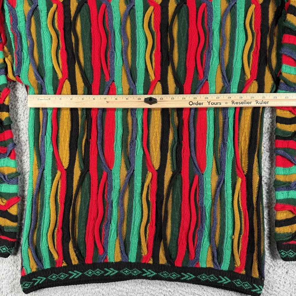 Vintage Coogi Sweater Mens Large Multicolor Australia Mercerised Hip‎ Hop 90s
